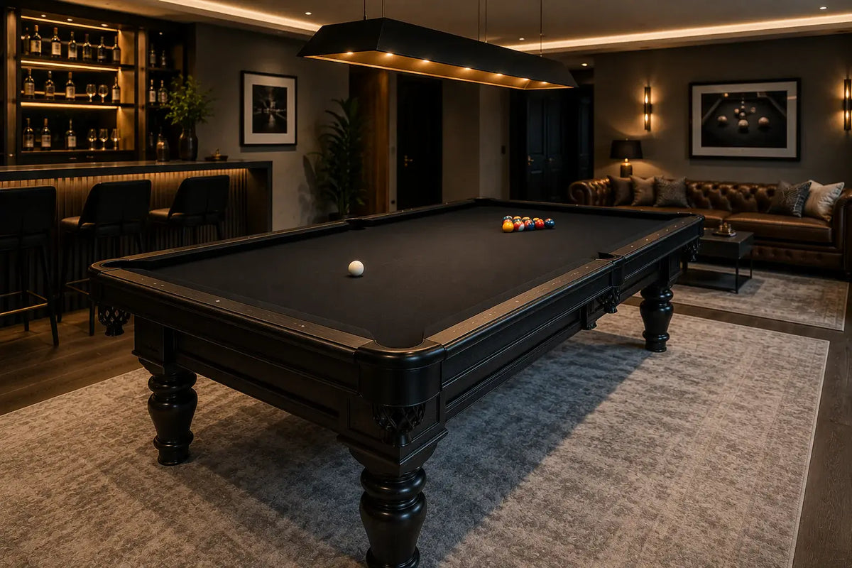 High-quality slate pool table in a luxury home games room