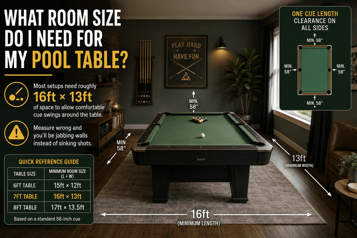 what room size is required for pool table guide