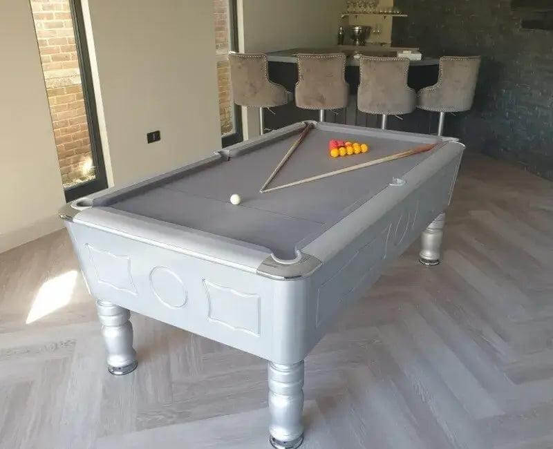 SAM Balmoral Champion English pub pool table in Silver with grey cloth