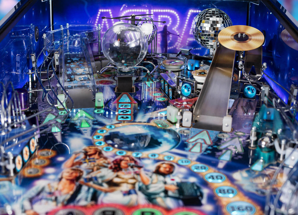 ABBA Pinball Machine playfield angled view