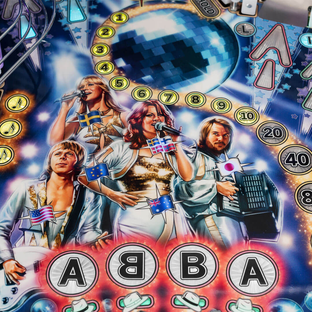 ABBA Pinball Machine playfield artwork