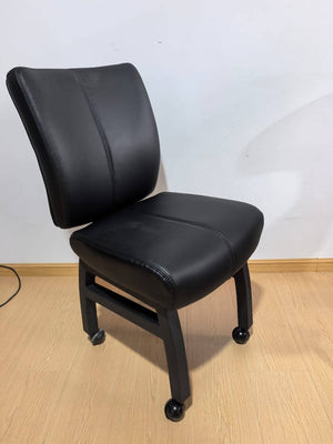 Black PU leather poker chair available as an add-on with the poker table