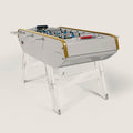 Bonzini B90 football table in grey with clear Perspex legs