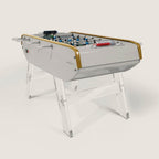 Bonzini B90 football table in grey with clear Perspex legs