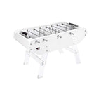 Monochrome white B90 football table with white players and clear Perspex legs