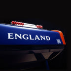 Navy end panel of the England B90 football table with white England lettering