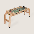 Competition version of the Bonzini wheelchair accessible football table with curved beech legs