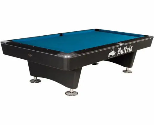 Buffalo Dominator 8ft American pool table in black with teal cloth