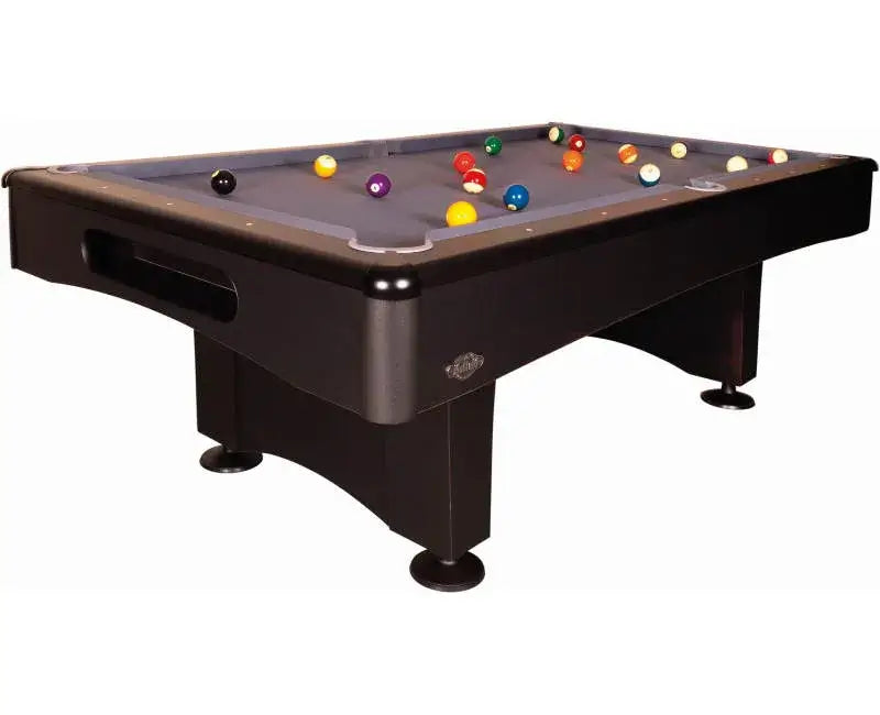 Buffalo Eliminator II Stealth American pool table in black with slate grey cloth