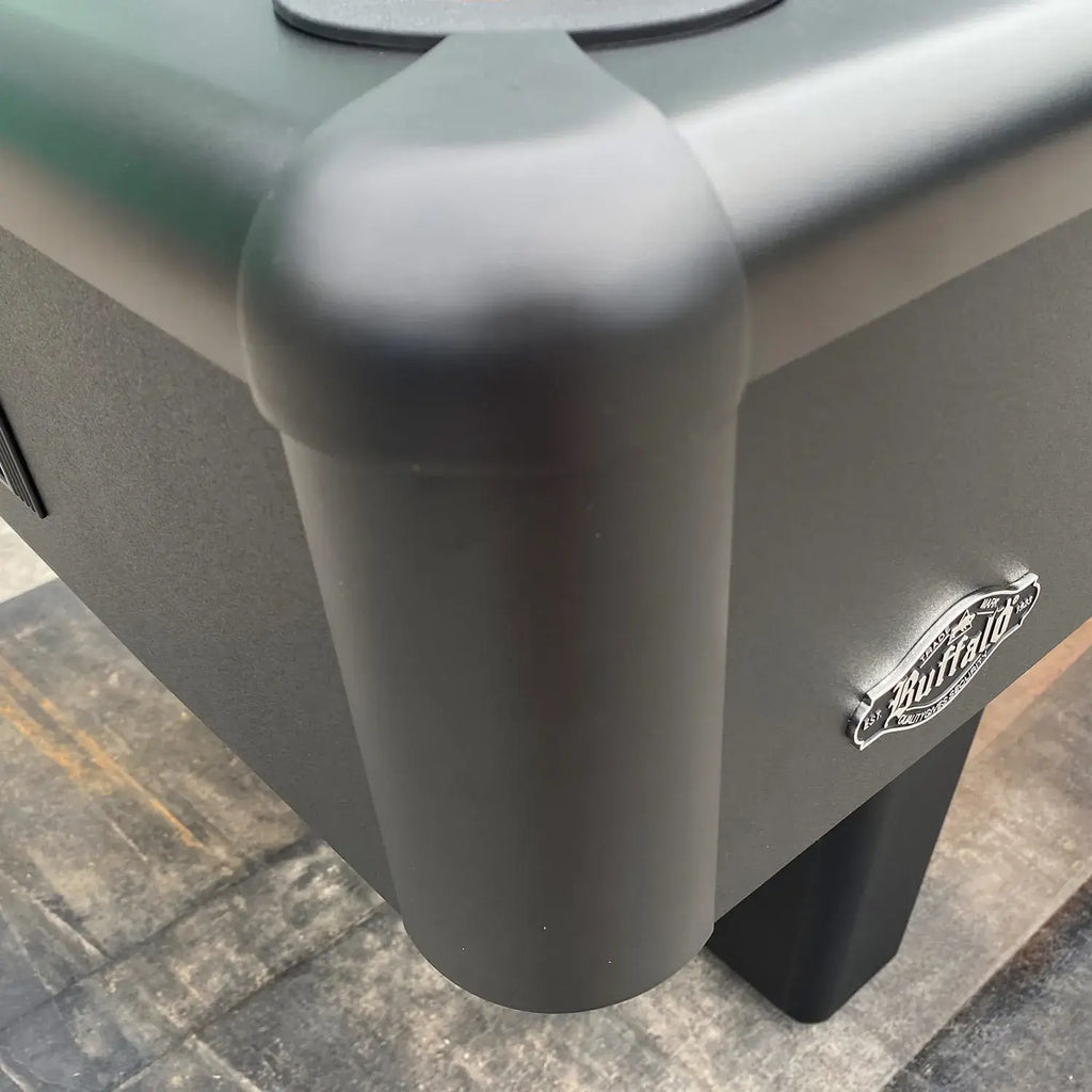 Rounded corner detail of the Buffalo Eliminator III in matte black
