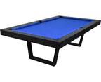 Buffalo Harlem American pool dining table in Black Ash with blue cloth