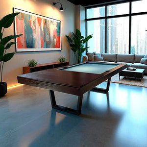 Buffalo Harlem in Walnut used as a dining table in an open-plan room