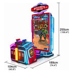 Bullseye Crack Shot DX dimensions: 104cm wide, 189cm deep and 255cm tall