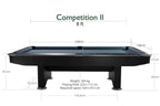Dynamic Competition II 8ft American pool table in black matt, full-table view