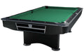 Dynamic Competition II American pool table in black matt with green cloth, angled full-table view