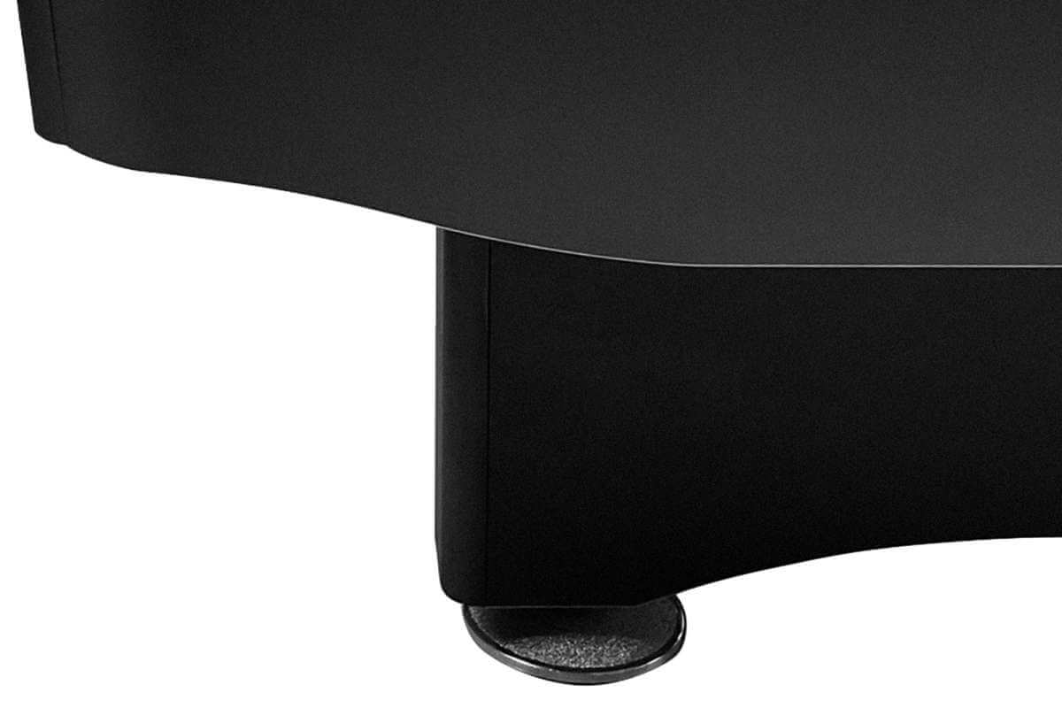 Close-up of the pedestal leg and adjustable leveller on the black matt Dynamic Competition II