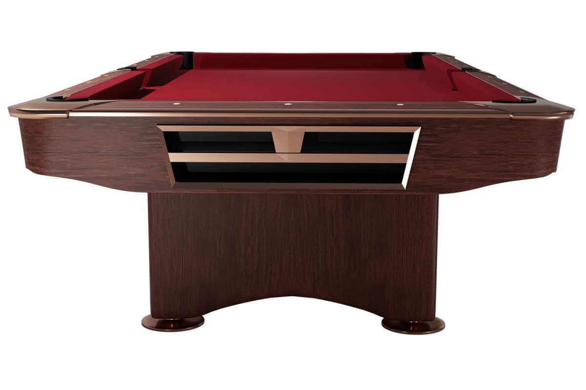 Dynamic Competition II 9ft American pool table in mahogany with burgundy cloth