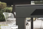 Close-up of the adjustable levelling leg on the Cornilleau Classic Outdoor Pool Dining Table in Charcoal Grey