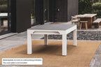 Cornilleau Classic Outdoor Pool Dining Table in White frame outdoors, side view