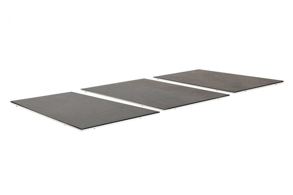 Cornilleau Classic Outdoor Pool Dining Table in White frame with the stone-effect dining tabletop fitted over the playing surface
