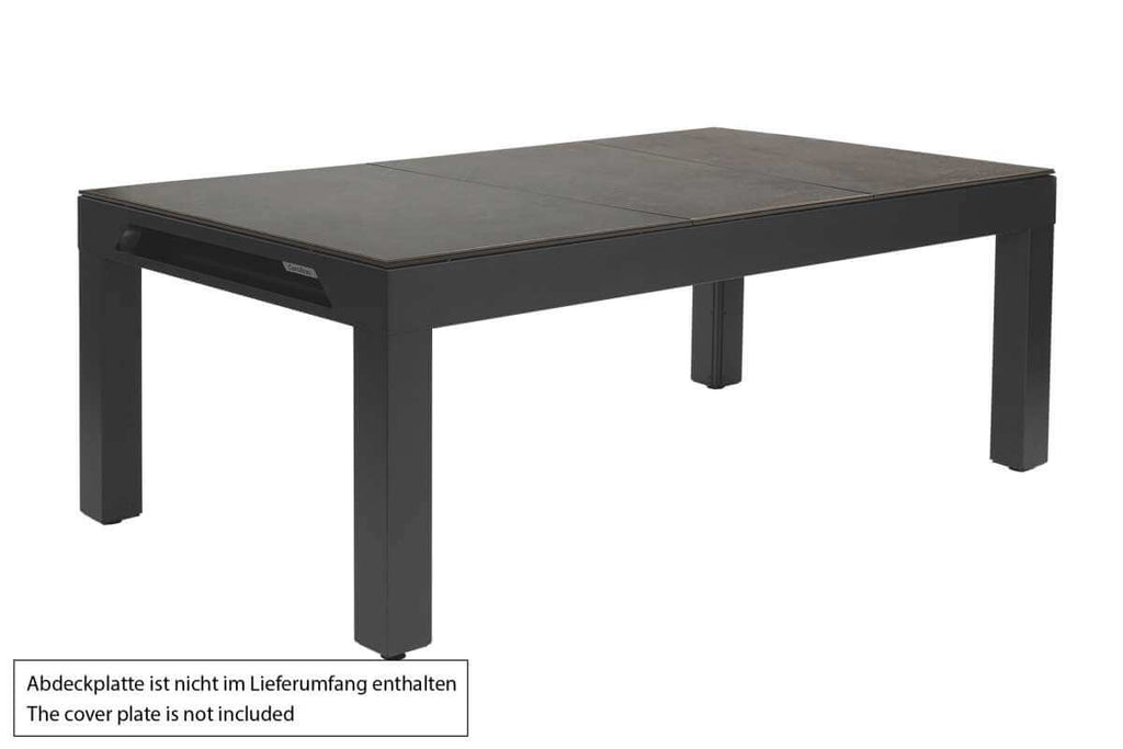 Cornilleau Classic Outdoor Pool Table in Charcoal Grey frame fitted with its protective outdoor cover