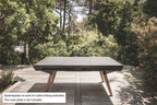 Black Cornilleau Origin outdoor pool table with the optional dining top cover plate fitted
