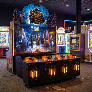 Demon Hunter 1892 arcade machine glowing in a family entertainment centre