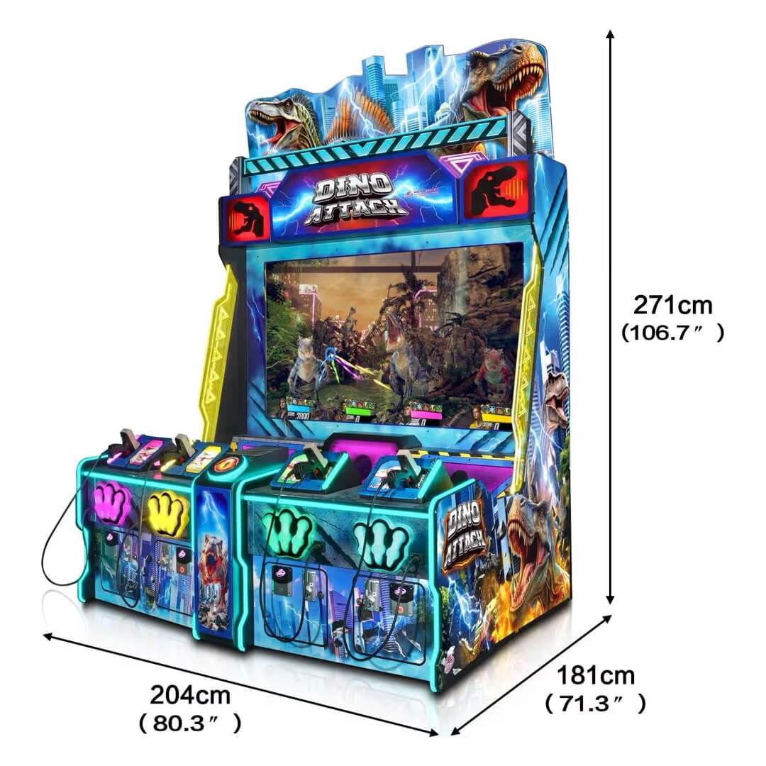 Dino Attack dimensions: 204cm wide, 181cm deep and 271cm tall