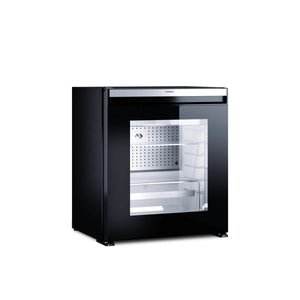 Empty C60G glass door minibar with the door closed