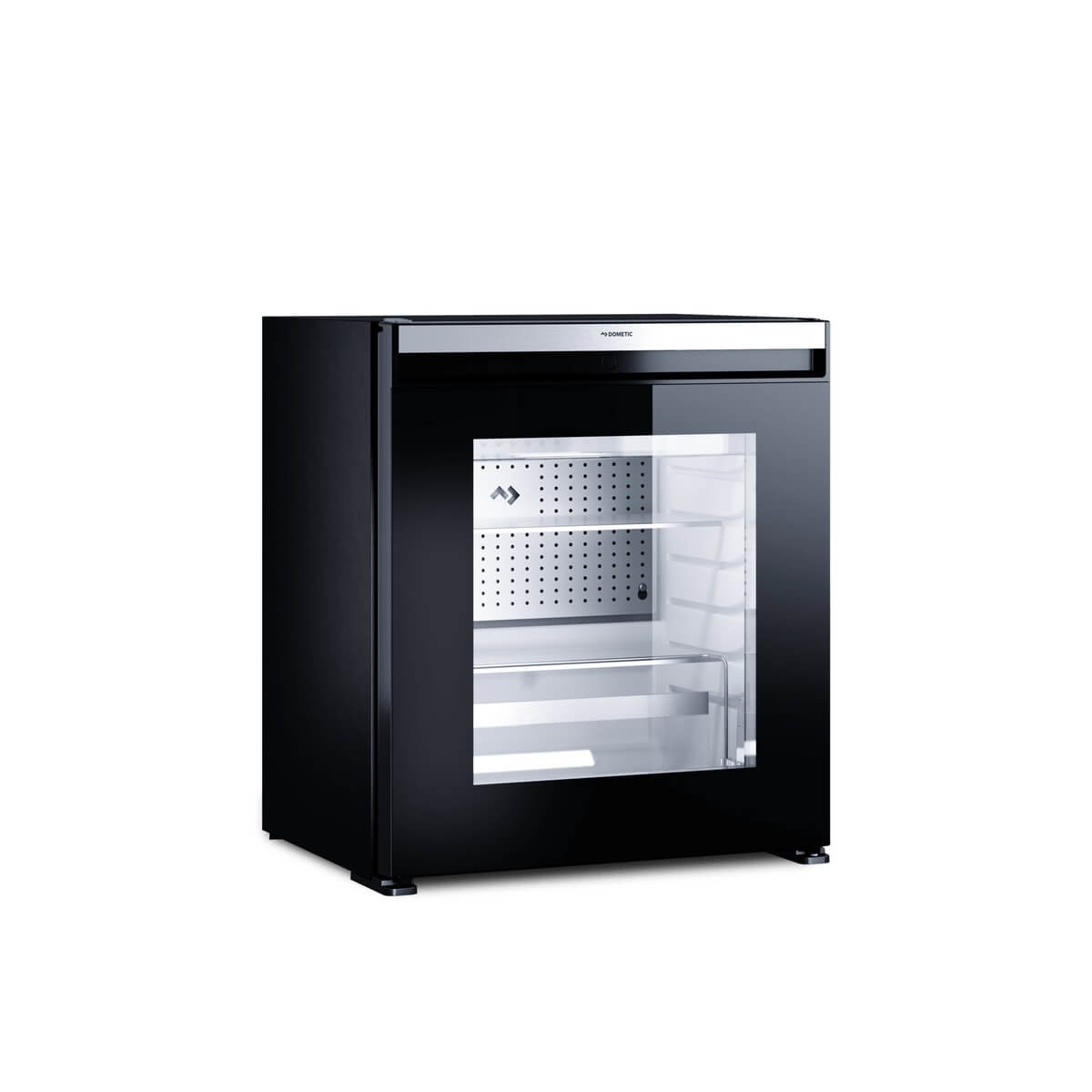 Empty C60G glass door minibar with the door closed