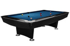 Close-up of the shining black gloss cabinet finish on the Dynamic II 9ft pool table
