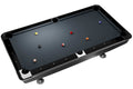 Dynamic II 9ft American pool table in shining black, viewed from above