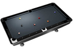 Dynamic II 9ft American pool table in shining black, viewed from above