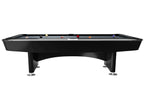 Angled view of the Dynamic II 9ft American pool table in shining black