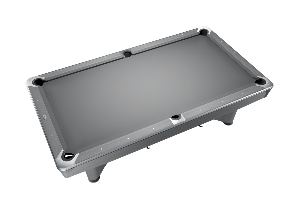Dynamic IV American pool table in light grey, viewed from above