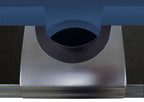 Close-up of a drop pocket on the matt black Dynamic IV with blue Simonis cloth