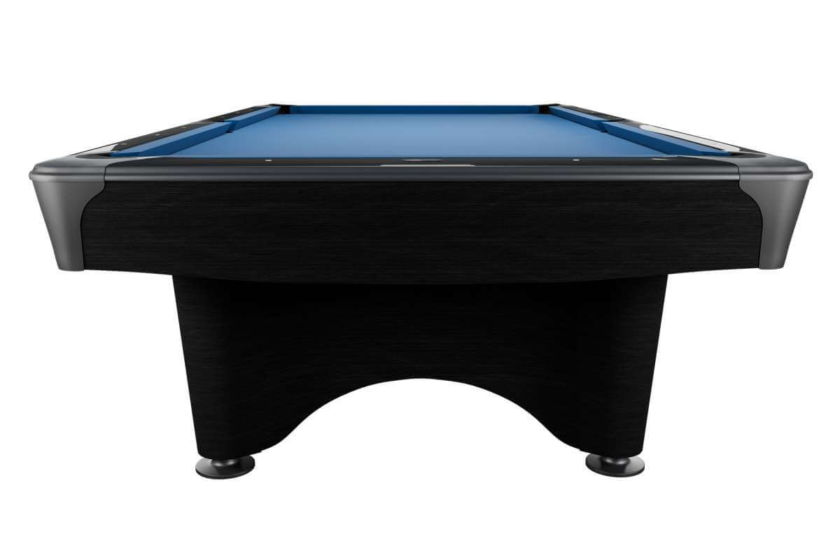Dynamic IV American pool table in matt black with blue Simonis cloth