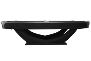 Side view of the Dynamic Axion 9ft pool table in matt black