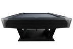 Dynamic Axion 9ft American pool table in matt black, full table view
