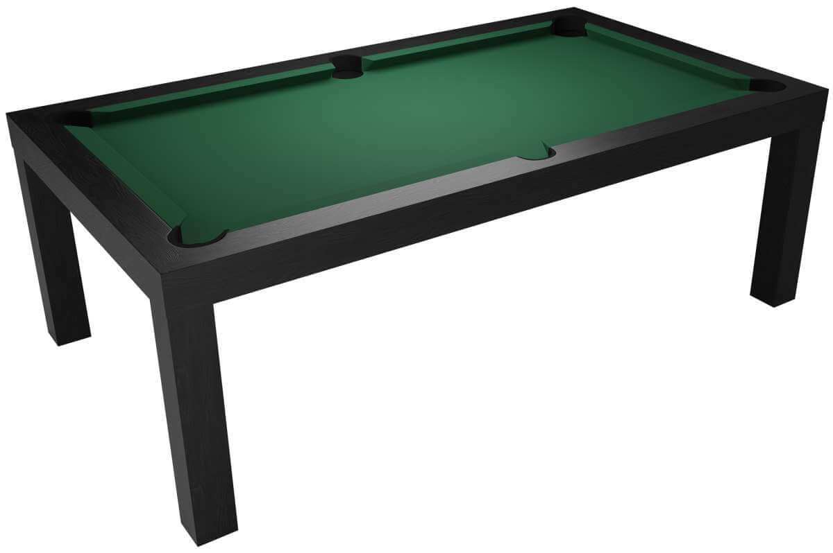 Dynamic Diner 7ft American dining pool table in Matt Black finish, alternate angle showing the cabinet and cloth