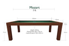 Dynamic Mozart 7ft pool dining table dimensions diagram, Mahogany finish