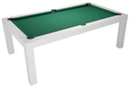Dynamic Mozart 7ft pool dining table in Matte White finish, alternate angle