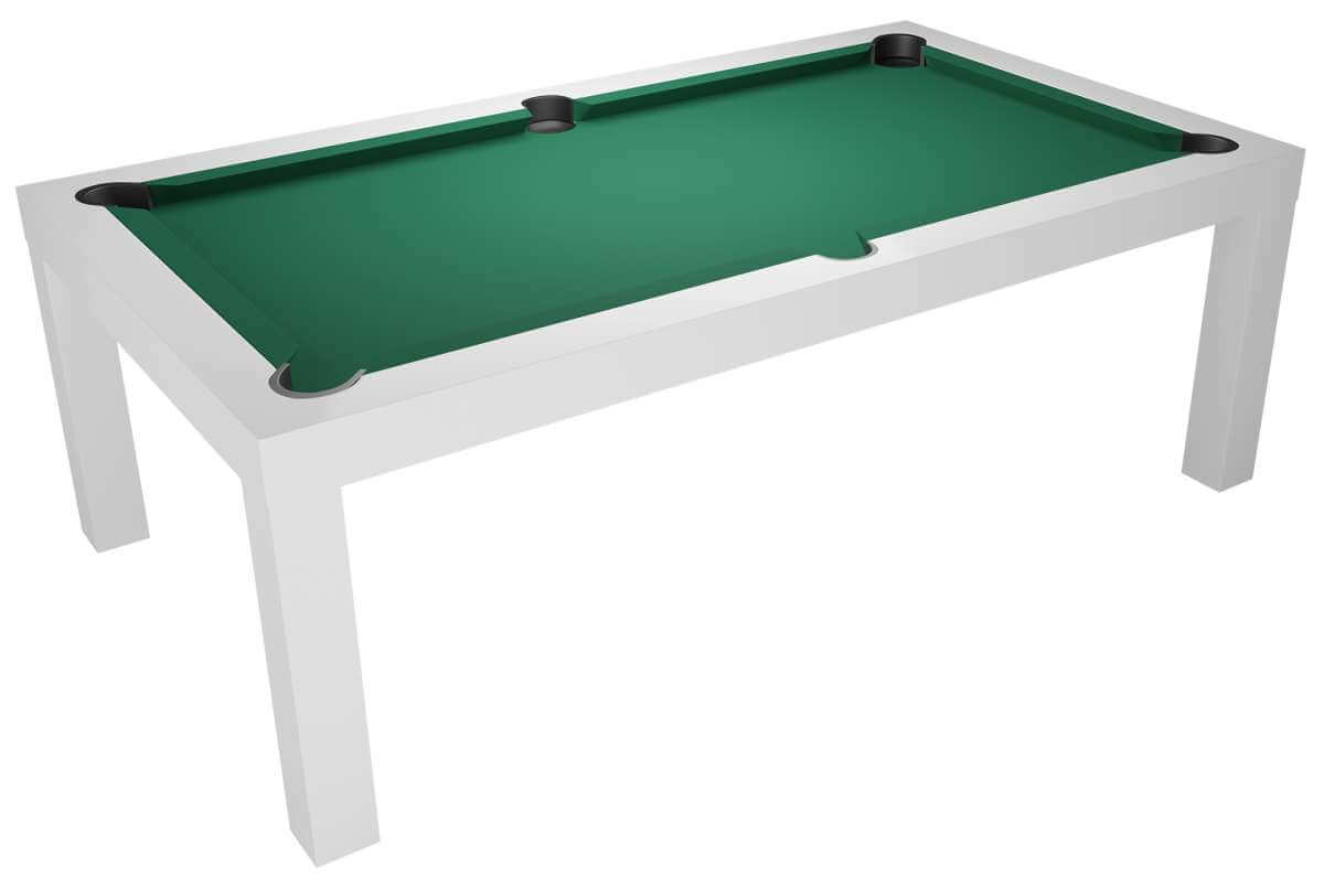 Dynamic Mozart 7ft pool dining table in Matte White finish, alternate angle