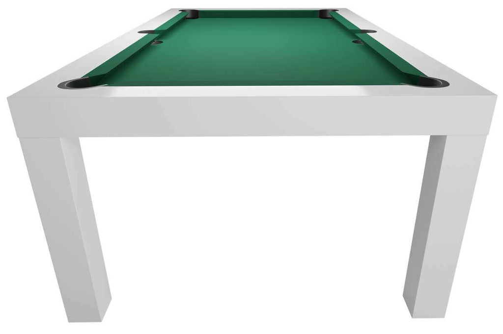 Dynamic Mozart 7ft pool table in Matte White finish with green playing cloth