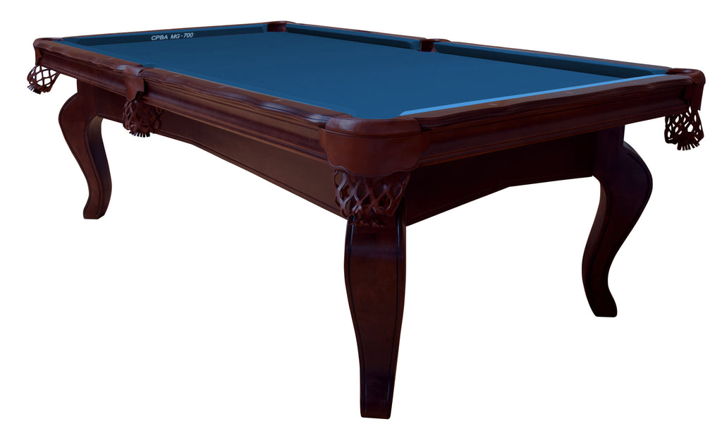 Dynamic Salem 8ft American slate bed pool table in walnut with royal blue cloth