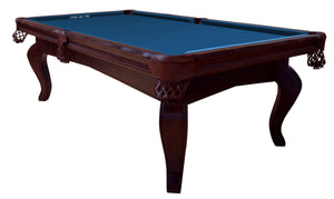 Dynamic Salem 8ft American slate bed pool table in walnut with royal blue cloth