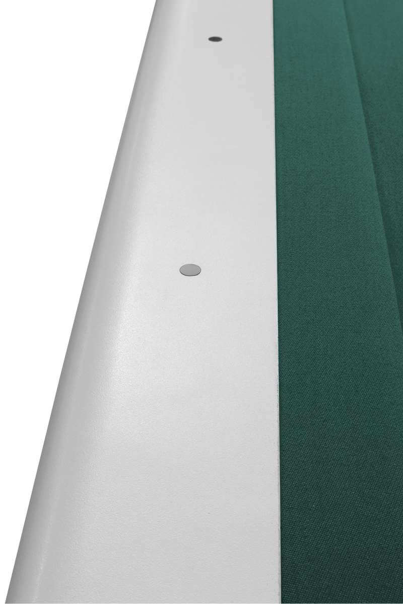 Cushion and rail detail on the 8ft Dynamic Triumph matt white pool table