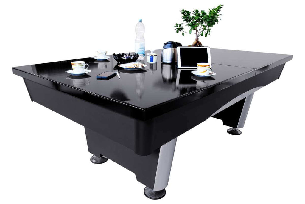 Dynamic Triumph Plus American pool table in black with dining top fitted
