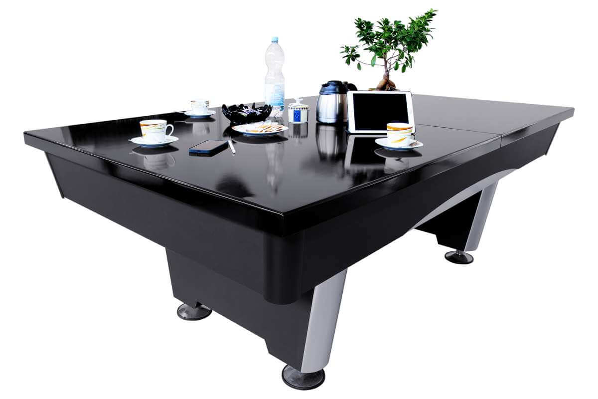 Dynamic Triumph Plus American pool table in black with dining top fitted