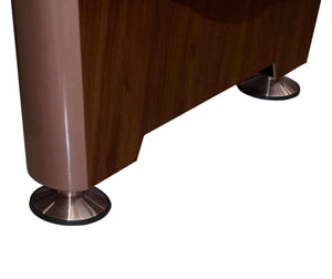 Leg and frame detail on the mahogany Dynamic Triumph Plus American pool table